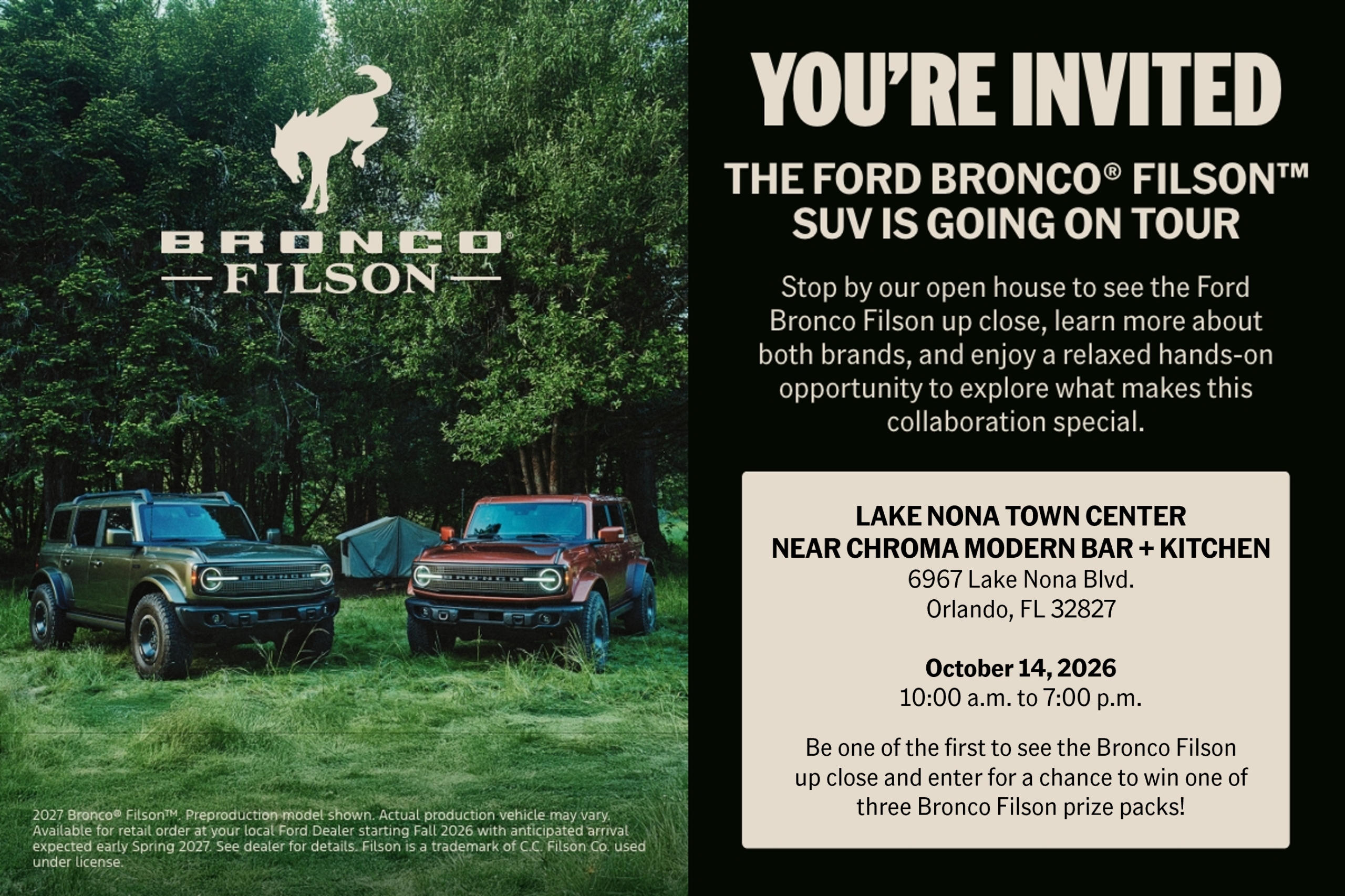 Bronco Filson Tour